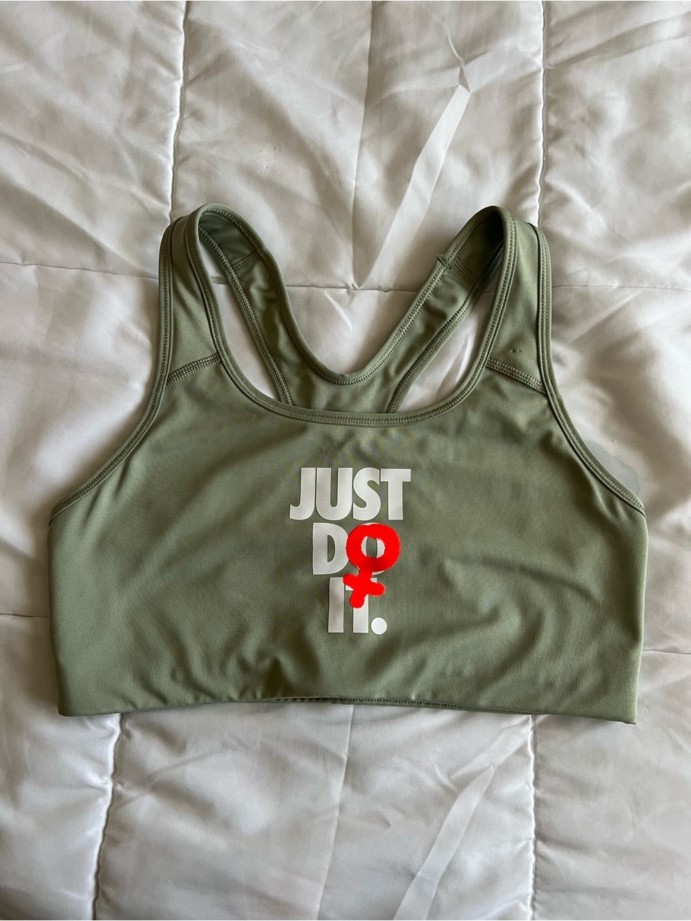 Nike Women’s Olive Green ‘Just Do It’ Sports Bra size L